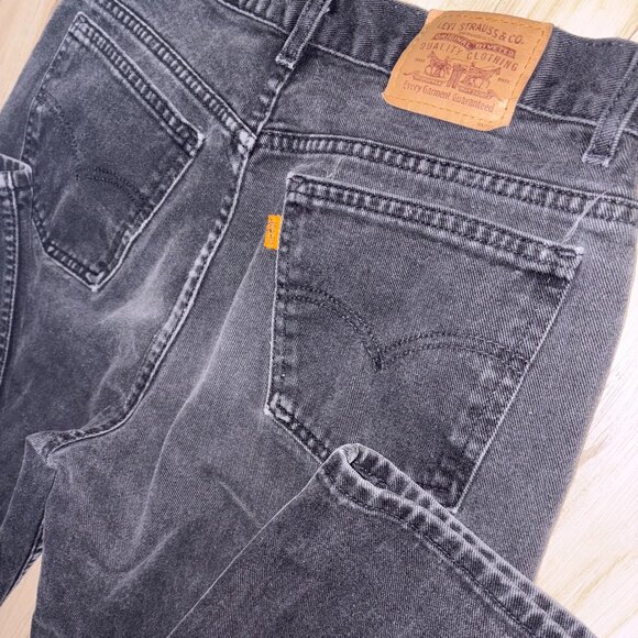 Vintage Levi Strauss Orange Tab Black Wash Mom Jeans 33 x 30 - Picture 1 of 7